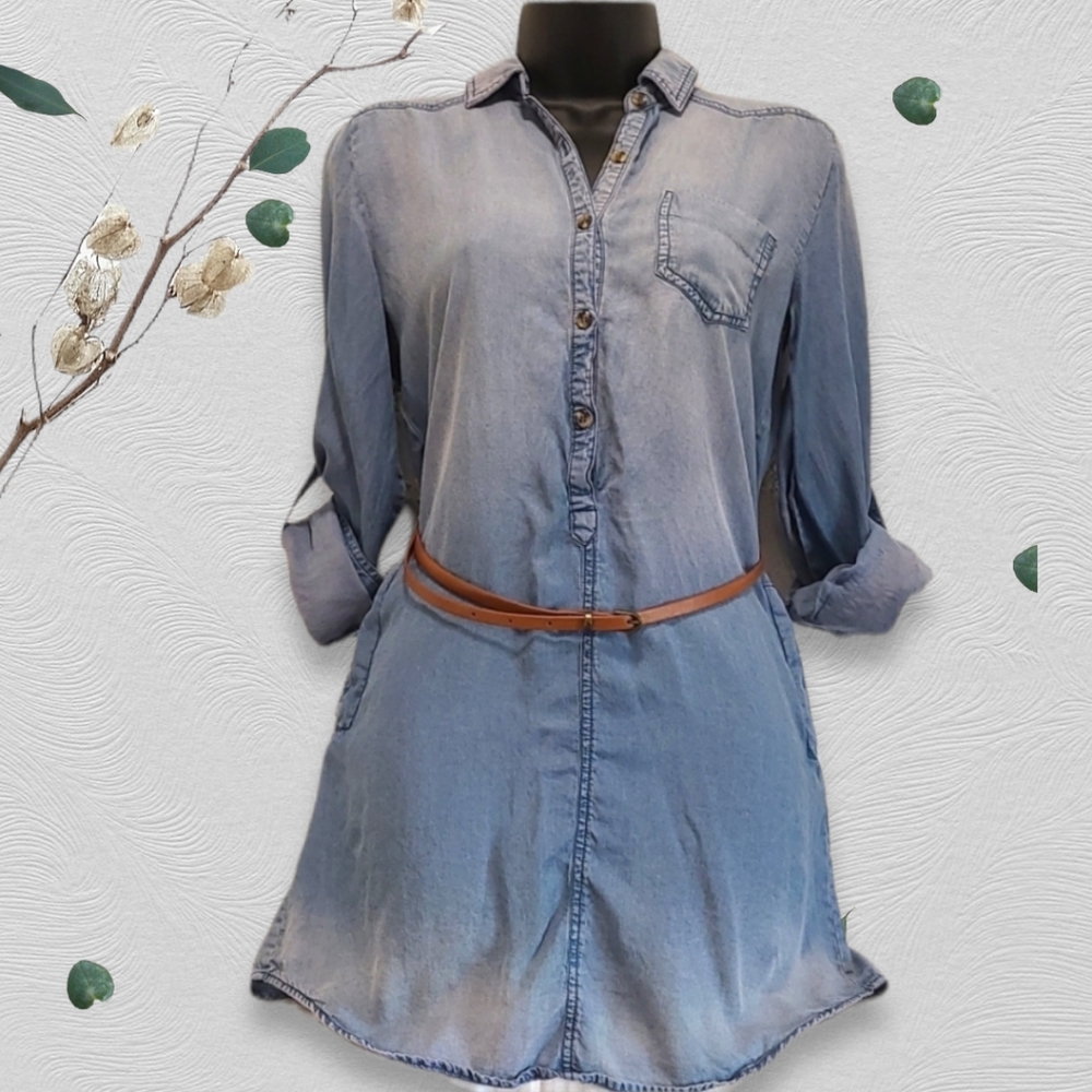 Love Tree Belted Shirt Dress Size Small